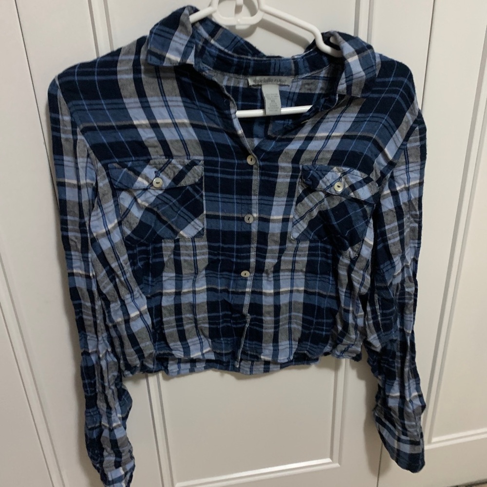 long sleeve cropped flannel